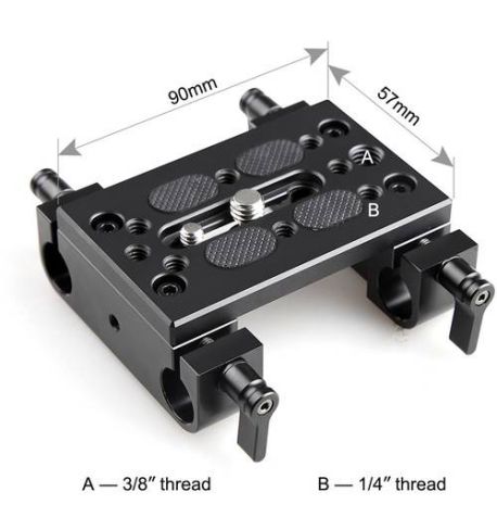 SmallRig Placa de montaje con abrazaderas de varilla dobles de 15 mm 1775 | D163011
