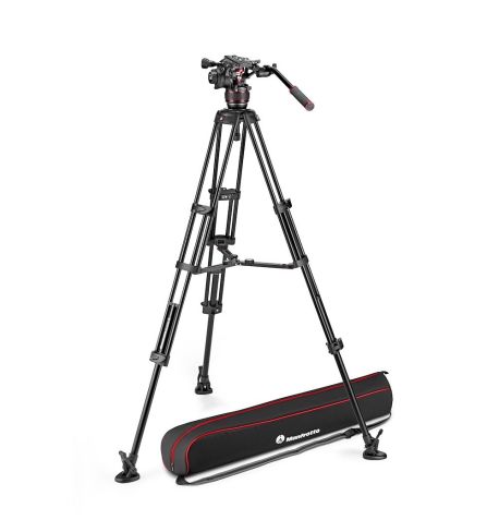 Manfrotto - Kit video con trípode alumino Twin + rótula Nitrotech 608 Est. Central