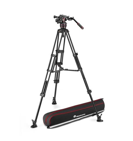 Manfrotto - Kit video con trípode alumino Twin + rótula Nitrotech 608 Est. Central