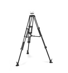 Manfrotto - Trípode de vídeo TWIN en aluminio con est. central. Para semiesfera 100/75mm