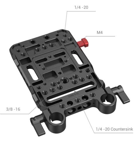 Smallrig Placa de batería V-Lock con abrazadera de barra LWS de 15 mm 3016V | D192521
