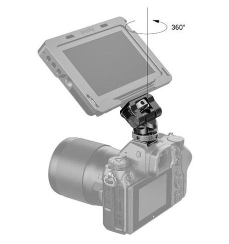 SmallRig Soporte para monitor giratorio e inclinable  con adaptador de zapata | BSE2346B