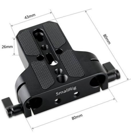SmallRig Placa base para cámara compacta con abrazadera de varilla LWS de 15 mm SM1674