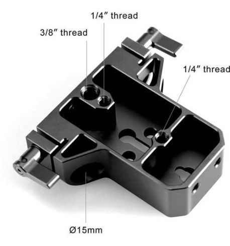 SmallRig Placa base para cámara compacta con abrazadera de varilla LWS de 15 mm SM1674