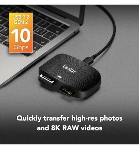 LEXAR Lector de tarjetas Professional CFexpress tipo B/SD USB 3.2 Gen 2