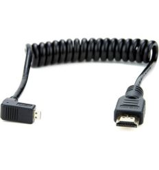 Atomos Cable Micro-HDMI a HDMI en ángulo recto de 30cms en espiral (ATOMCAB007)
