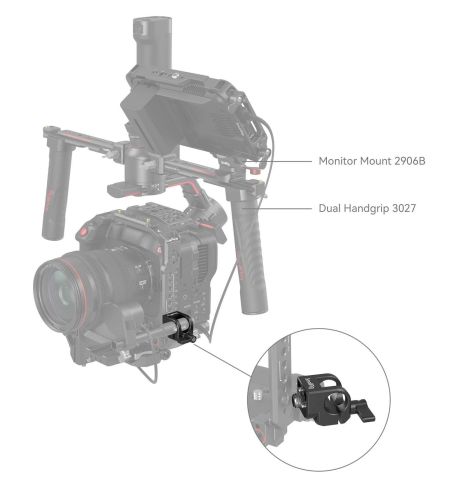 SmallRig Abrazadera de Varilla Individual de 15 mm con soporte para accesorios ARRI 4171 | D226961