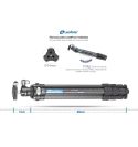 LEOFOTO KIT TRÍPODE DE CARBONO LY-224C NEGRO Y ROTULA LH-25