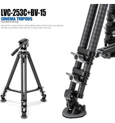 LEOFOTO KIT TRÍPODE DE CARBONO DE DOBLE TUBO LVC-253C Y RÓTULA BV-15 2