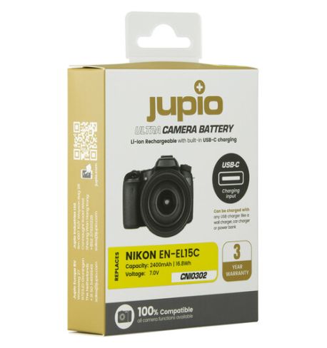 BATERIA JUPIO |NIKON EN-EL15C Ultra 2400 mAh con puerto Usb-c