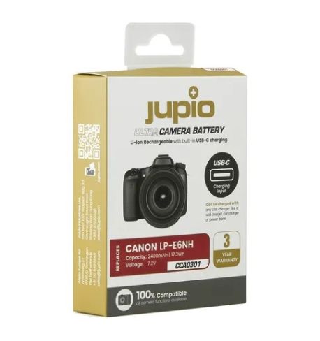 BATERIA JUPIO | CANON LP-E6NH ULTRA 2400mAh con USB-C CCA0301