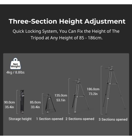 SmallRig trípode de video con rótula fluida AD-01 | 3751B