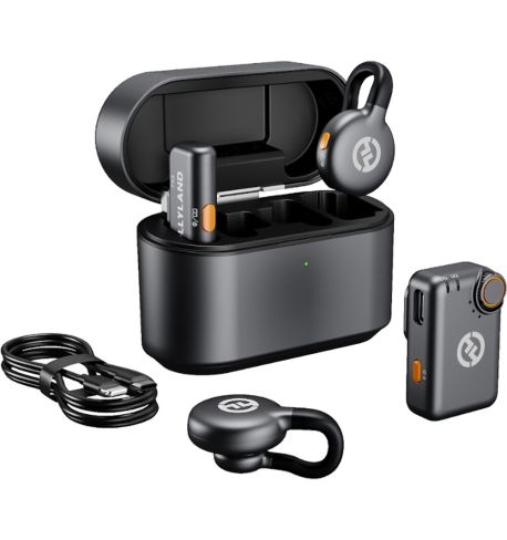HOLLYLAND LARK M2S Combo Sistema de micrófonos inalámbricos para 2 personas para cámaras y dispositivos móviles