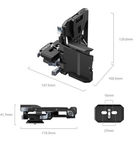 SmallRig  5315 Pro Placa ajustable tipo Arca y sistema de montaje de batería V-Lock