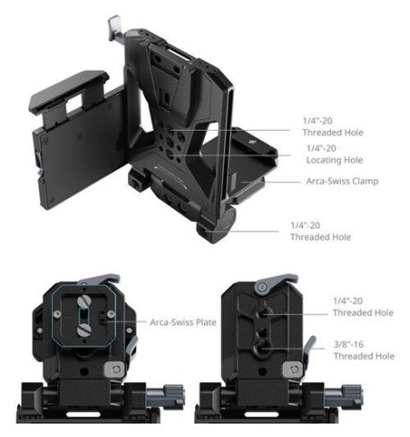 SmallRig  5315 Pro Placa ajustable tipo Arca y sistema de montaje de batería V-Lock