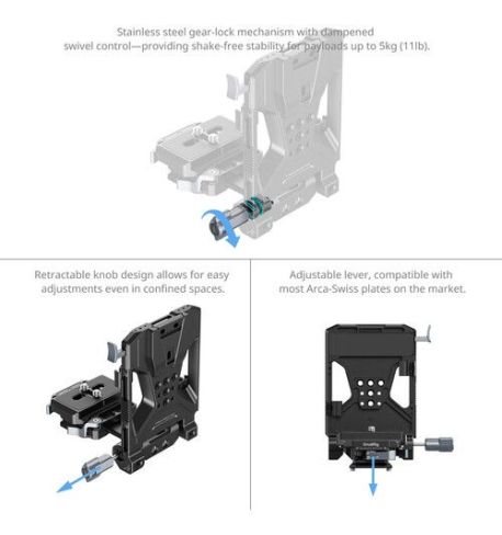 SmallRig  5315 Pro Placa ajustable tipo Arca y sistema de montaje de batería V-Lock