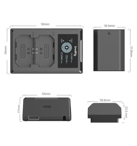 SmallRig Kit Cargador USB y baterías NP-FZ100
