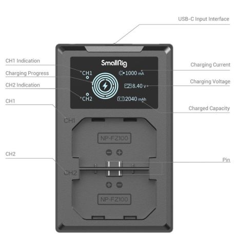 SmallRig Kit Cargador USB y baterías NP-FZ100
