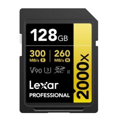 LEXAR Pro GOLD 128GB SD | R300/W260 MB/s UHS-II V90 2000X 2
