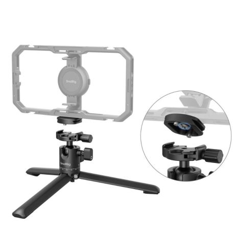 Trípode de mesa metálico SmallRig con rótula panorámica y zapata Arca-Swiss