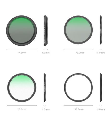 Smallrig 4726 Kit de filtro acoplable 5 en 1 VND 2-32 + CPL + 1/4 efecto black mist (67 mm)