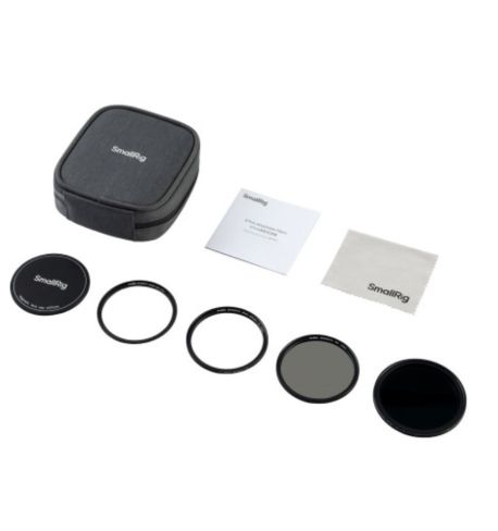 Smallrig 4726 Kit de filtro acoplable 5 en 1 VND 2-32 + CPL + 1/4 efecto black mist (67 mm)