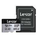 Lexar Micro SDXC 64GB V30 UHS-I Silver Plus R205 / W100MB/s