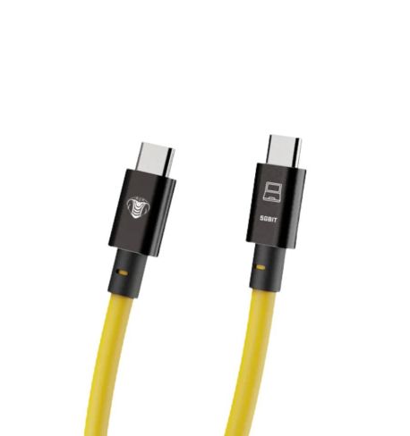 COBRA TETHER | Cable Tether Usb-C a Usb-C (Angulado 90°) (10m) Yellow