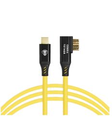 COBRA TETHER | Cable Tether Usb-C a Micro-B (Angulado 90°) (10m) Yellow