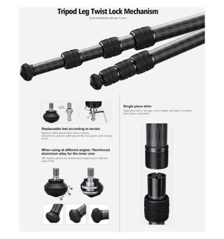 LEOFOTO TRÍPODE PARA RIFLE ST-364CX CON RÓTULA