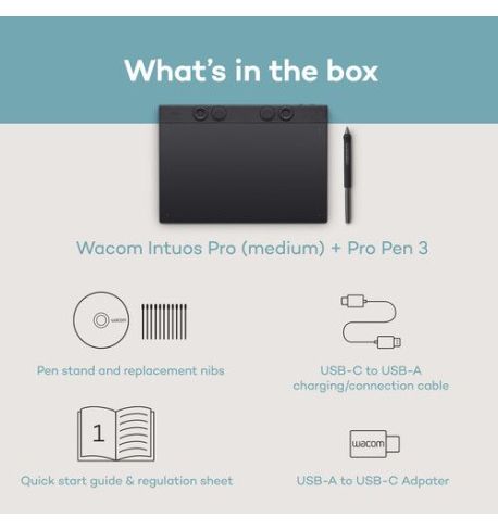 Wacom Intuos Pro. Tableta gráfica profesional con Pro Pen 3