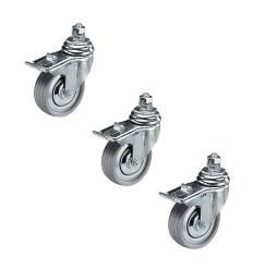 Manfrotto - Juego de tres ruedas de 75mm con frenos. Conector M10