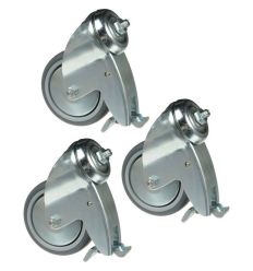 Manfrotto - Juego de tres ruedas de 100mm con frenos. Conector M10