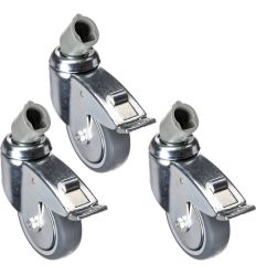 Manfrotto - Juego de tres ruedas de 100mm con frenos con adaptador