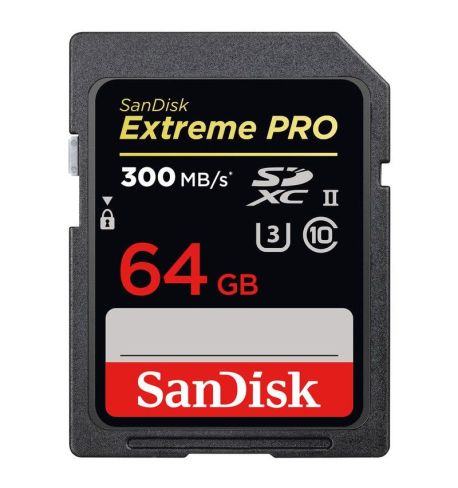 Sandisk Extreme PRO 64GB 300 MB/s SDHC/SDXC UHS II