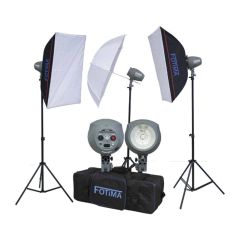 FOTIMA KIT FLASH ESTUDIO 3uds. Flash X200W FTF-200 + Kit de accesorios FTF160/200