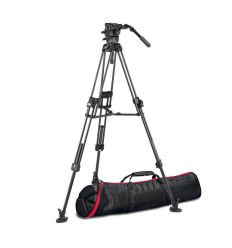 Kit video c/trípode carbono Fast 645 + rótula 526 Estab. central (MVK526TWINFC)