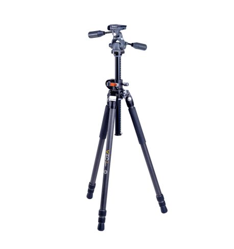 VEO 3+ 263CP - Trípode de fibra de carbono, rótula de 3 vías y columna central multiángulo