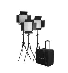 NANLITE kit X 3, PANEL LED BICOLOR 600CSA CON ALETAS NA1220143KIT