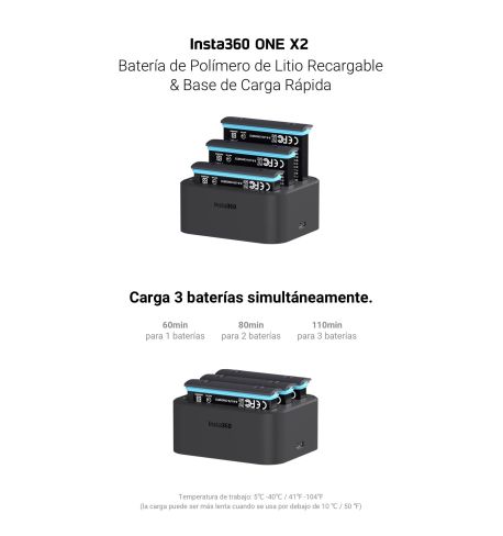 Cargador de carga rápida para Insta360 ONE X2