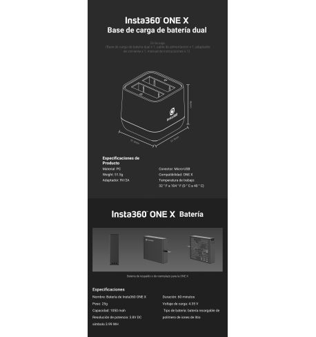 Batería de recambio para Insta360 ONE X