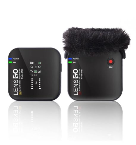LENSGO Micrófono Wireless 348C SD Card 1Tx + 1Rx