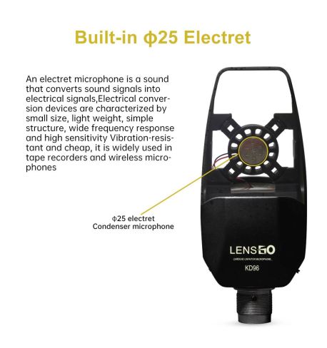LENSGO Micrófono STREAMING / PODCAST KD96 + SOPORTE