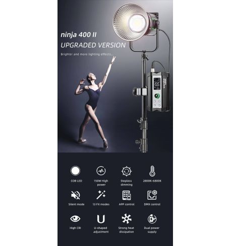 VILTROX Weeylite Ninja 400 Mark II LED BiColor + REGALO: adap. Bowens + Adap. Bat. Tipo F