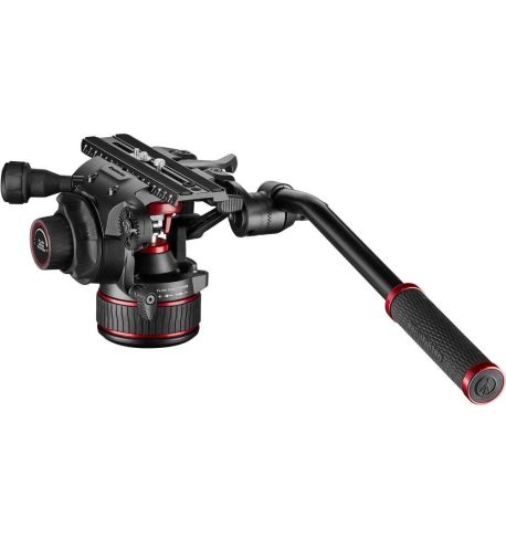 Manfrotto 612 Nitrotech Fluid Rótula de video y trípode de aluminio de doble pata con esparcidor central