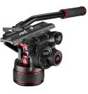Manfrotto 612 Nitrotech Fluid Rótula de video y trípode de aluminio de doble pata con esparcidor central