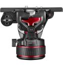 Manfrotto 612 Nitrotech Fluid Rótula de video y trípode de aluminio de doble pata con esparcidor central