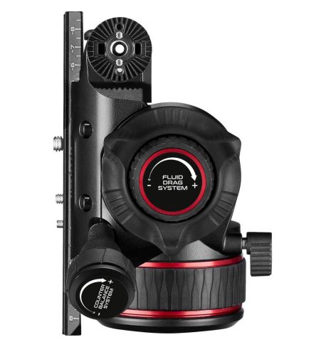 Manfrotto 612 Nitrotech Fluid Rótula de video y trípode de aluminio de doble pata con esparcidor central