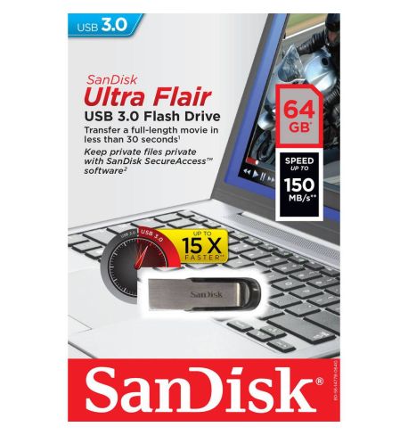 Sandisk Pen Drive Ultra Flair de 64 GB  USB 3.0