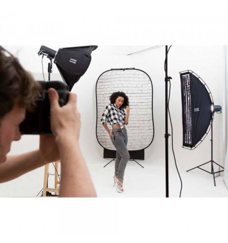 Lastolite by Manfrotto Fondo plegable Urban 1,5m x 2,1m (5' x 7') Ladrillo blanco pintado / Ladrillo gris industrial